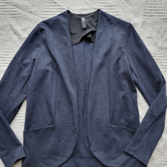 Shop Figs, Casual Everyday Long Sleeve Cozy Cardigan with Pockets- Navy Blue - Picture 3 of 9